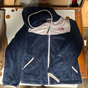 The North Face Navy and silver 10/12 girls zip up fleece
